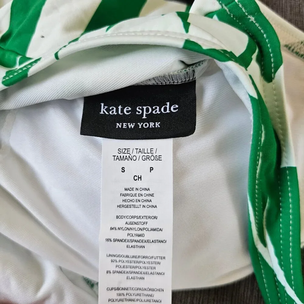 NWT Kate Spade New York Forest Glen Cabana Mix V-neck One-piece Swimsuit Size S